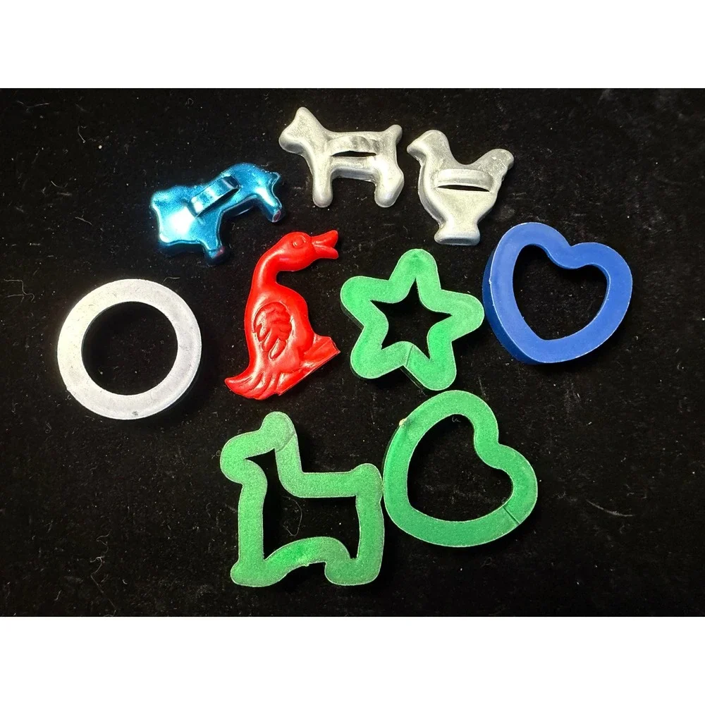 Vintage Assorted Mini Animal and Shape Charms: 9pc Lot